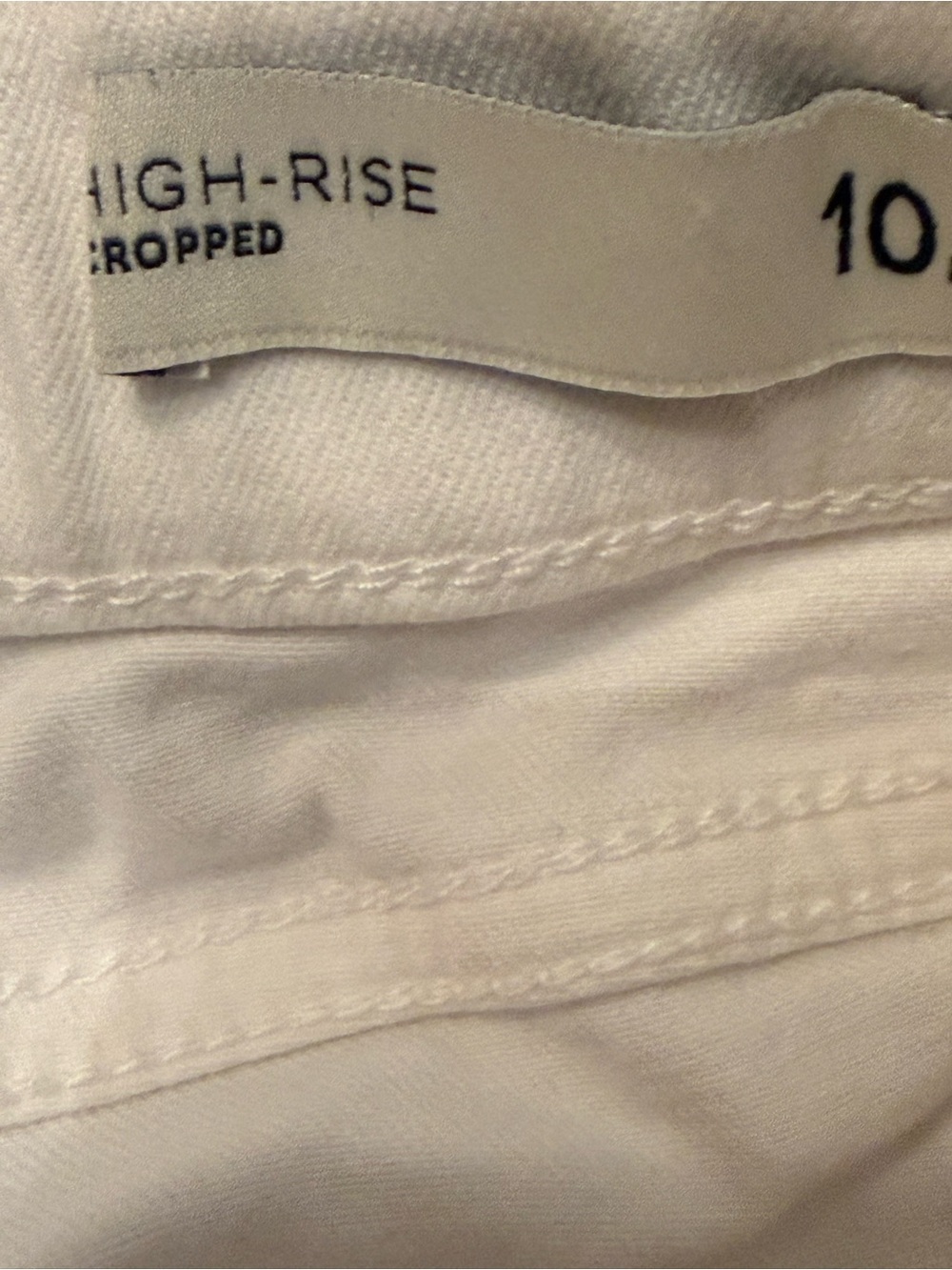 J. Jill. High-Rise Straight-Leg Cropped Jeans. White. Size 10. - Picture 8 of 9